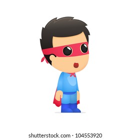 funny cartoon superhero in various poses for use in advertising, presentations, brochures, blogs, documents and forms, etc.