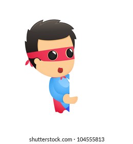 funny cartoon superhero in various poses for use in advertising, presentations, brochures, blogs, documents and forms, etc.