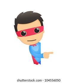 funny cartoon superhero in various poses for use in advertising, presentations, brochures, blogs, documents and forms, etc.