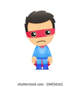 funny cartoon superhero in various poses for use in advertising, presentations, brochures, blogs, documents and forms, etc.