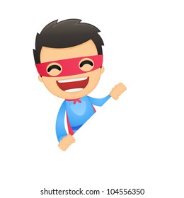 funny cartoon superhero in various poses for use in advertising, presentations, brochures, blogs, documents and forms, etc.