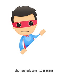funny cartoon superhero in various poses for use in advertising, presentations, brochures, blogs, documents and forms, etc.