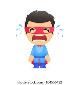 funny cartoon superhero in various poses for use in advertising, presentations, brochures, blogs, documents and forms, etc.