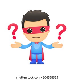 funny cartoon superhero in various poses for use in advertising, presentations, brochures, blogs, documents and forms, etc.