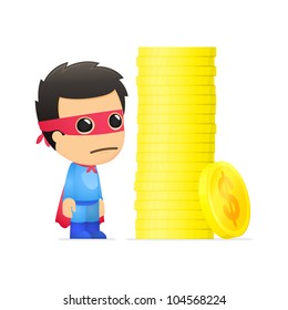 funny cartoon superhero in various poses for use in advertising, presentations, brochures, blogs, documents and forms, etc.