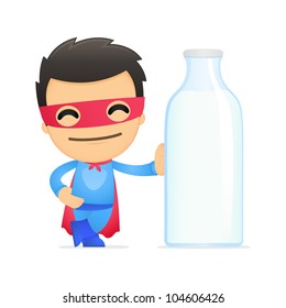 funny cartoon superhero in various poses for use in advertising, presentations, brochures, blogs, documents and forms, etc.