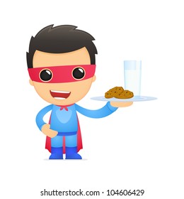 funny cartoon superhero in various poses for use in advertising, presentations, brochures, blogs, documents and forms, etc.
