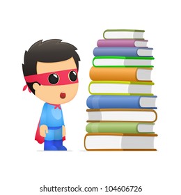 funny cartoon superhero in various poses for use in advertising, presentations, brochures, blogs, documents and forms, etc.