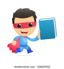 funny cartoon superhero in various poses for use in advertising, presentations, brochures, blogs, documents and forms, etc.