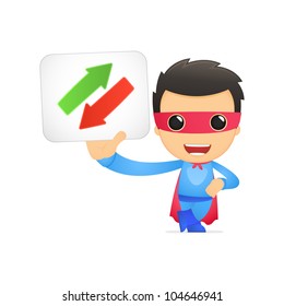 funny cartoon superhero in various poses for use in advertising, presentations, brochures, blogs, documents and forms, etc.