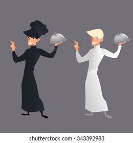 Funny cartoon sushi chef vector illustration