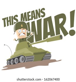 lustiger Cartoon-Tank