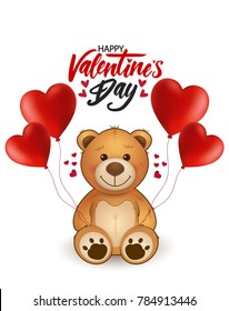 Similar Images Stock Photos Vectors Of I Love You Baby Vector Card With Teddy Bear And Heart Balloons Happy Valentine S Day Card Shutterstock