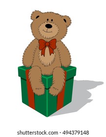 Funny cartoon Teddy Bear. Vector illustration. 