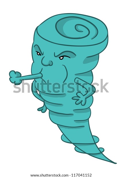 Funny Cartoon Tornado Stock Vector (Royalty Free) 117041152