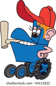 Funny cartoon tractor