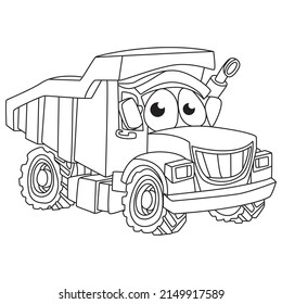 Funny Cartoon Truck Coloring Page Truck Stock Vector (Royalty Free ...