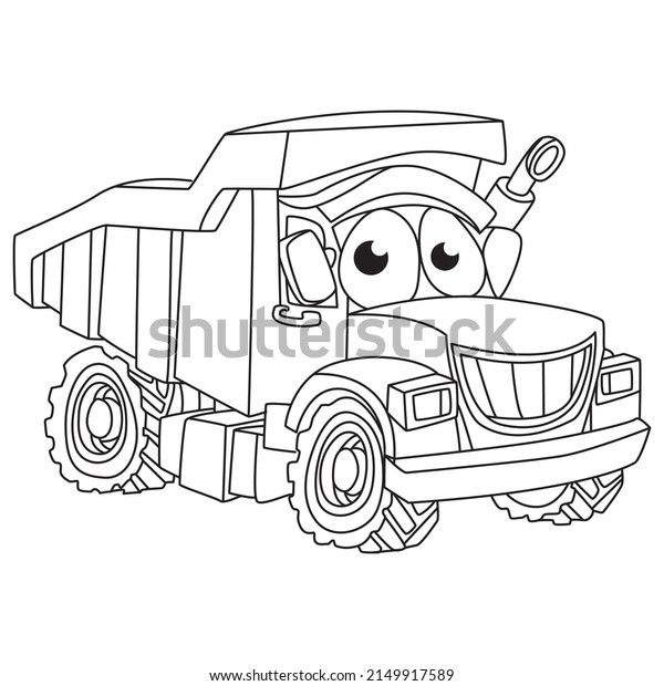 Funny\
cartoon Truck coloring page. Truck outline. Cartoon vehicle\
transport. Colouring book for kids and\
children.