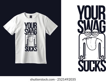 Funny cartoon t-shirt design vector illustration 