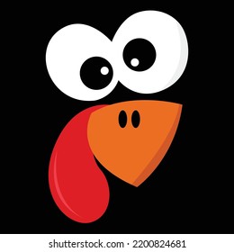 Funny Cartoon Turkey Face Thanksgiving Stock Vector (Royalty Free ...