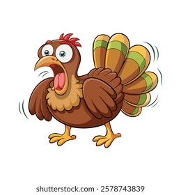 Funny Cartoon Turkey Illustration - Hilarious Animal Clipart for Thanksgiving