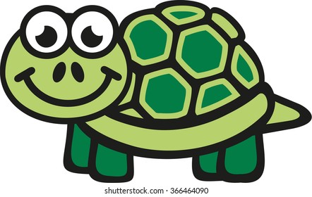 Funny cartoon turtle