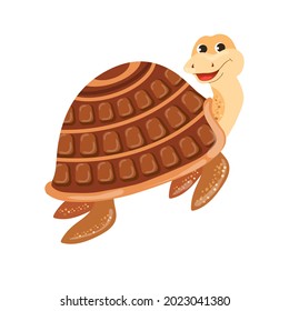 funny cartoon turtle. inhabitants of the ocean. characters for kids 