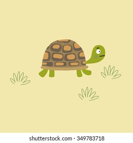 funny cartoon turtle print