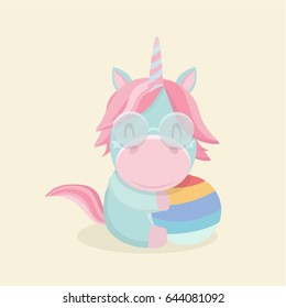 Funny cartoon unicorn. 