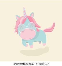 Funny cartoon unicorn. 