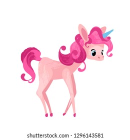 Funny Cartoon unicorn - Vector