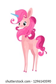 Funny Cartoon unicorn - Vector