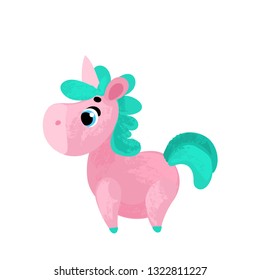 Funny Cartoon unicorn - Vector