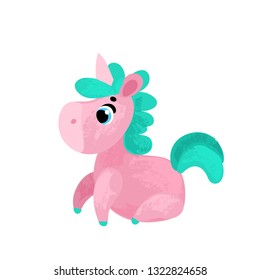Funny Cartoon unicorn - Vector