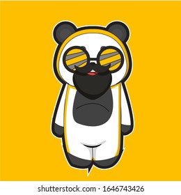 funny cartoon using a yellow party costume