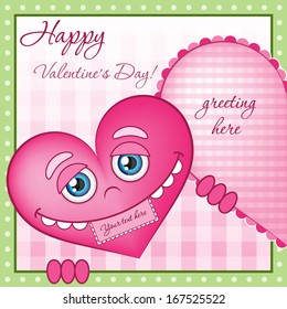 Funny cartoon valentine heart for her