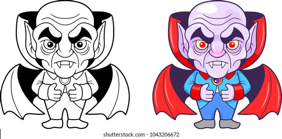 funny cartoon vampire, vector illustration