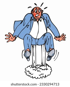 Caricatura divertida. Ilustración de imágenes prediseñadas vectoriales con gradientes simples. Cada una en una capa separada.