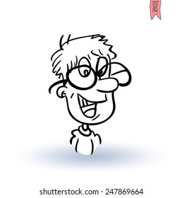 funny cartoon, Vector illustration.