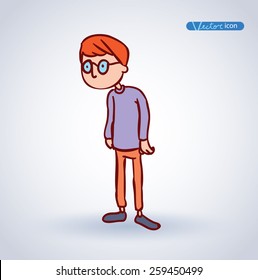 funny cartoon, Vector illustration.