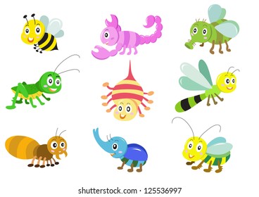 Funny cartoon and vector isolated characters
