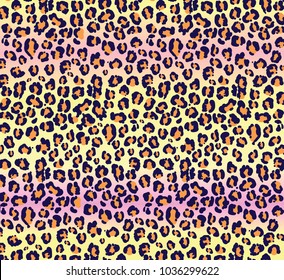 funny cartoon Vector jaguar pattern. violet trendy Vector leopard texture. Background of leopard skin