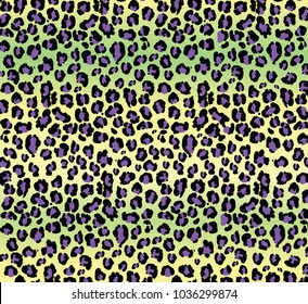 Funny cartoon Vector jaguar pattern black with violet spots . Trendy Vector leopard texture. Background of leopard skin. 