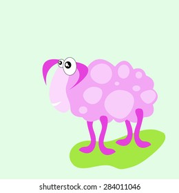 Funny cartoon vector sheep