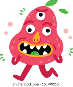 funny cartoon vector silly smiling monster
