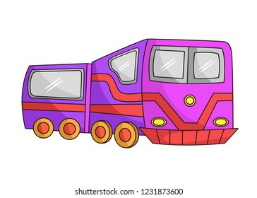 funny cartoon vector train. Illustration of train isolated with white background.