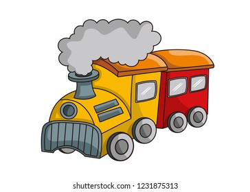 funny cartoon vector train. Illustration of train isolated with white background.