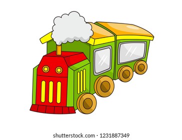 funny cartoon vector train. Illustration of train isolated with white background.