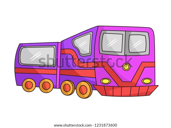 funny cartoon vector train. Illustration of\
train isolated with white\
background.