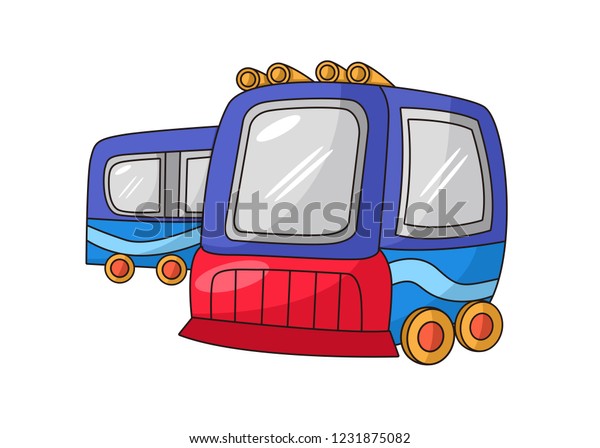 funny cartoon vector train. Illustration of\
train isolated with white\
background.